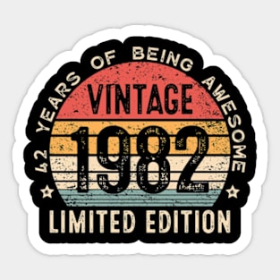 42nd Birthday Gift  | 1982 Vintage Funny 80s Retro Inspired Graphic Sticker